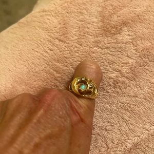 Ladies Custom made diamond and opal ring